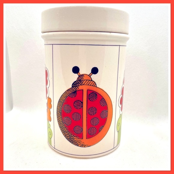 Groovy Vintage 1970s Stoneware Canister - Picture 1 of 7